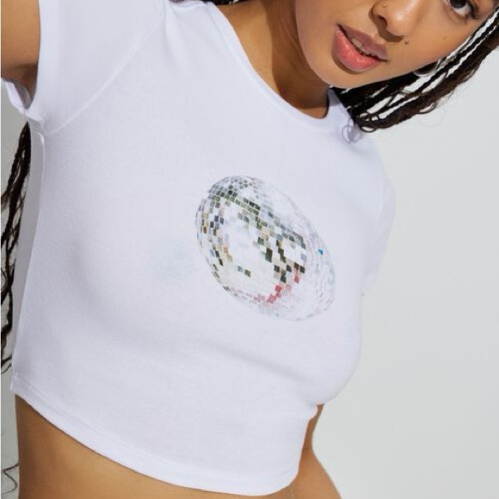 Garage Stormi Disco Ball Crop T-Shirt